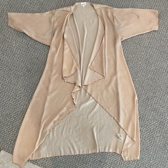 LuLaRoe SHIRLEY Beige Peach Open Front Kimono Cardigan Sz Small Drape - Picture 1 of 5